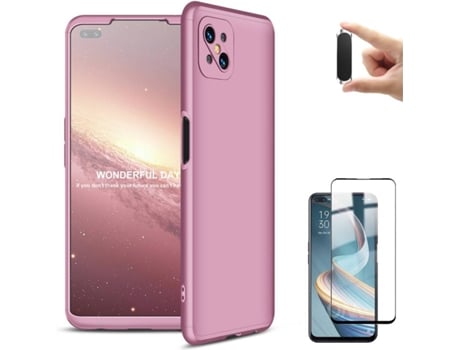 Kit Funda, Protector y Soporte para Oppo Reno4 Z 5G PHONESHIELD BD-GK&9D&MH-PK-RN4Z 5G Rosa