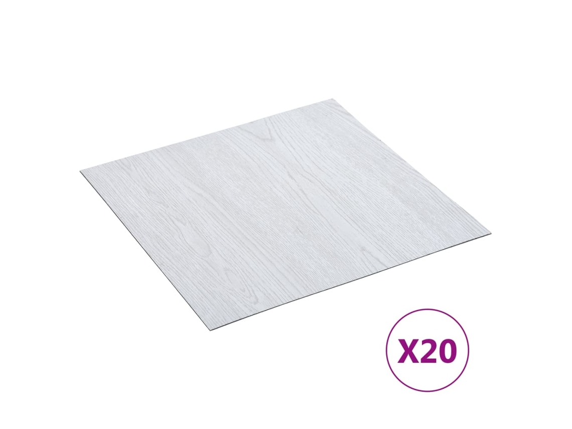 Tarimas De Suelo Autoadhesivas 20 Uds Pvc Blanco 1,86 M²