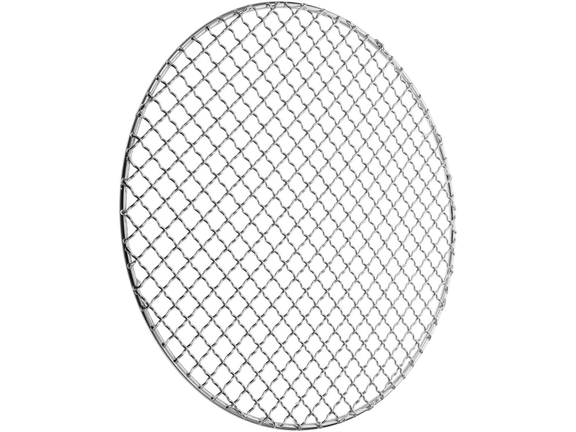 Parrilla redonda de acero inoxidable 304 de 24 cm para barbacoas al aire libre, ideal para acampar y cocinar. Gokoco