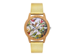 Reloj De Pulsera Analógico De Aleación Moda Ocio Cuarzo Oro Para Hombre Y Mujer