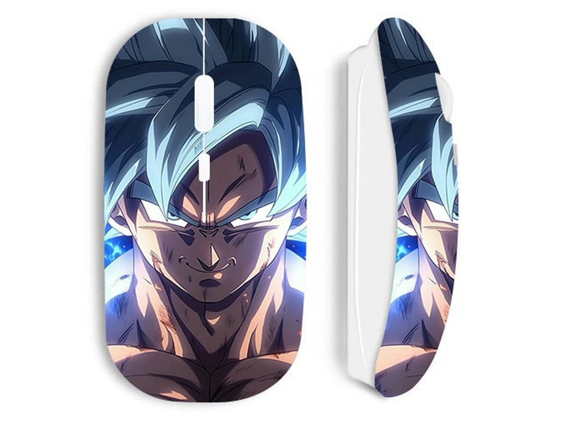 Ratón inalámbrico Dragon Ball Z GOKU Ultra Instinct blanco con cara enojada Maniacase