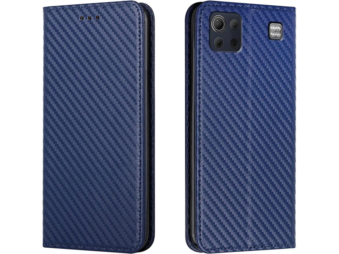 Protector de Pantalla Fibra Ímã Forte para Lg Q92 5G HONGWE. Carbono Azul