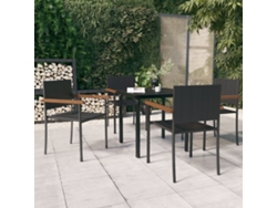 Juego de comedor de jardín de 5 piezas DKD Home Decor en negro