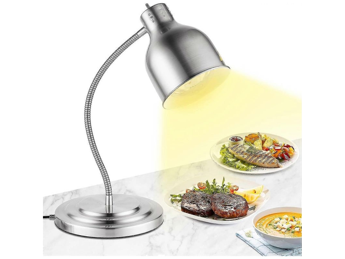 Lámpara De Calentamiento De Alimentos Independiente De 250 W, Color Plata, Con Manguera Extensible (hasta 70 Cm) Para Uso En Buffets, Cocinas Y Restaurantes.