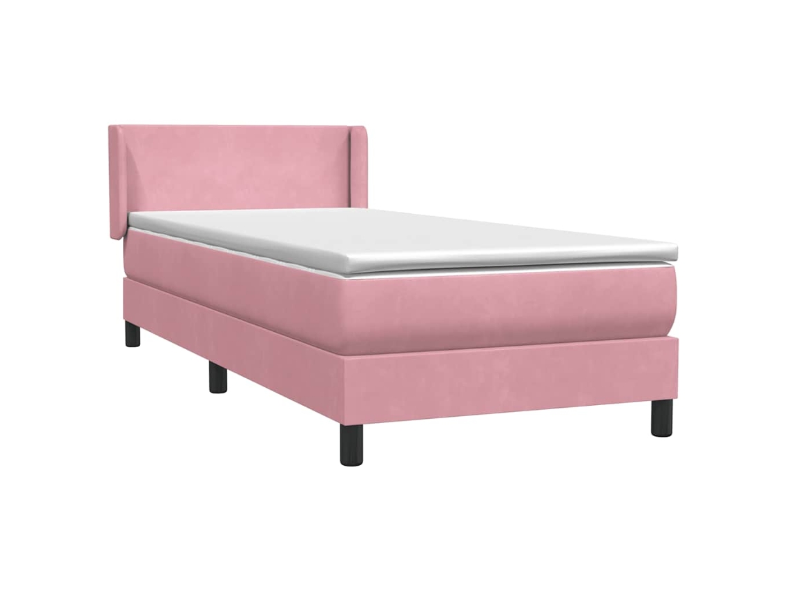 Maison Exclusive - Cama Box Spring Con Colchón Terciopelo Rosa 90x220 Cm