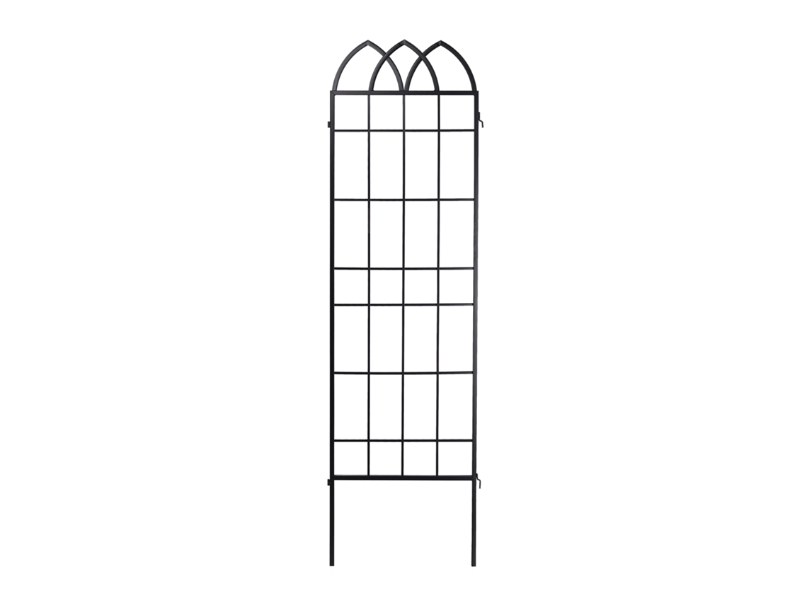 Treliça Metálica Relaxdays, 2 Peças, Suporte Para Plantas Trepadeiras, Para Enterrar, Treliça Hxl: 183 X 51 Cm, Preta