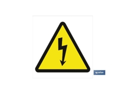 Señal adhesivo 105x105 mm. riesgo eléctrico