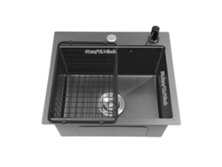 Fregadero de cocina, acero inoxidable negro, diseño moderno OEM