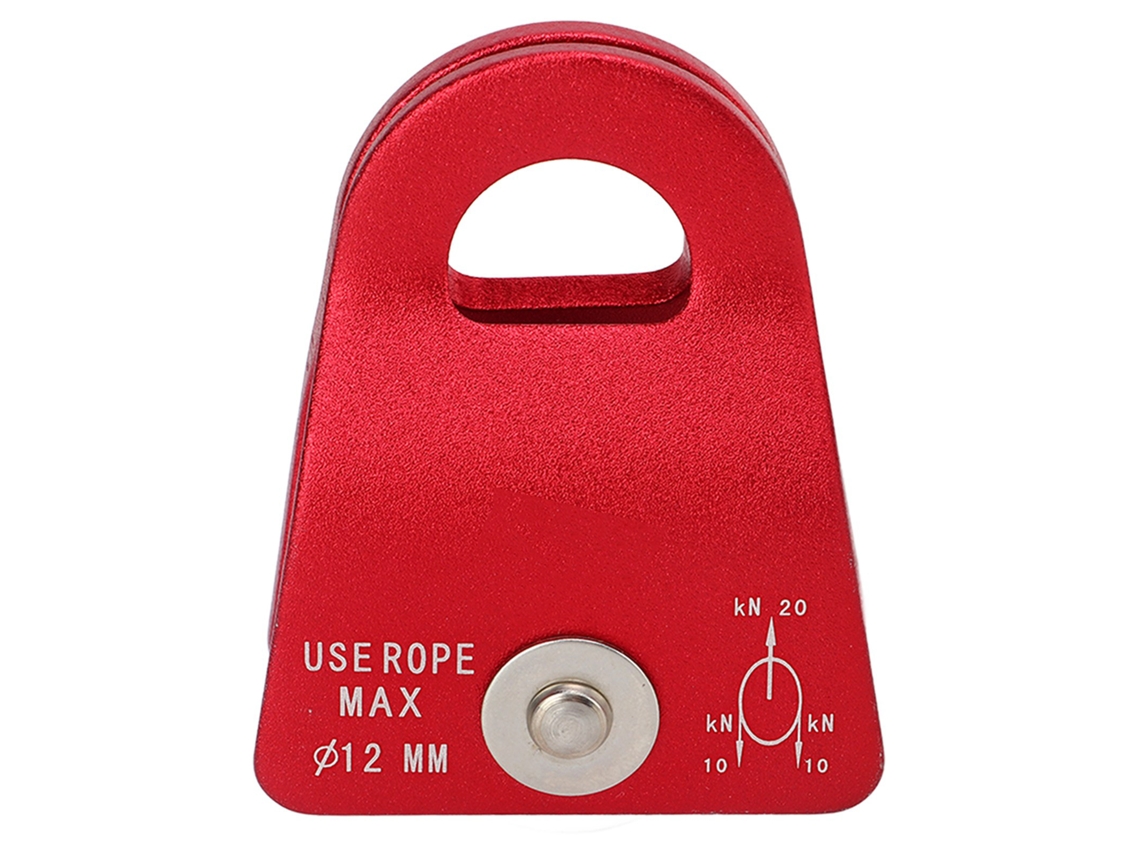 Polea De Escalada De Aleación De Aluminio Y Magnesio De 20 Kn Para Montañismo, Esquí, Descenso Lateral, Placa Única, Roja.