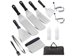 11 Paletas Barbacoa Acero Inoxidable, Set Profesional Herramientas Parrilla Teppanyaki Accesorios Plancha