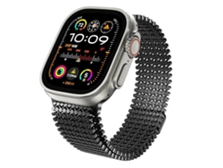 Correa XIAOMOYU de acero inoxidable con estructura molecular magnética, color negro, para Apple Watch (42/41/40/38 mm)