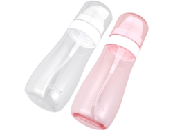 Juego De 2 Botellas De Plástico Recargables Con Pulverizador Para Lociones Cosméticas De Viaje.