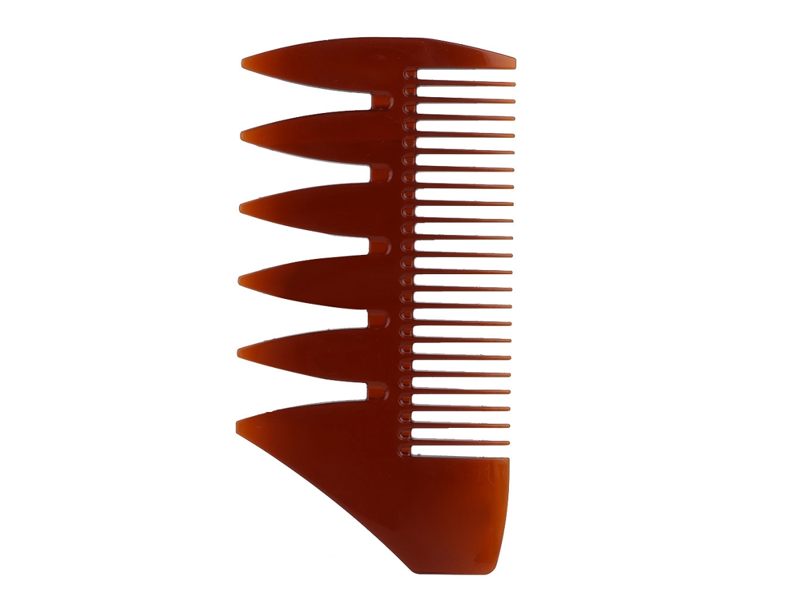 Vlrla-double-sided Wide Teeth Oil Slick Cabelo Comb (brown)