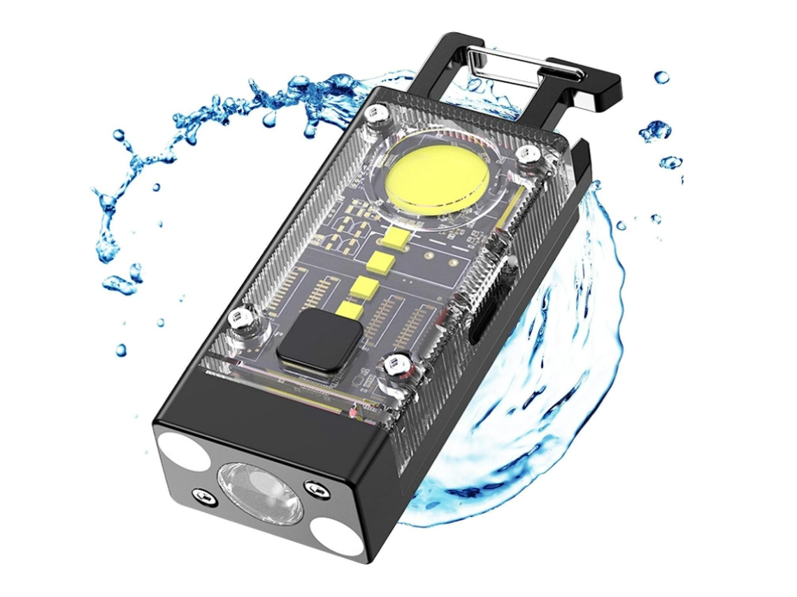 Linterna Usb Con Llavero, Luz Led Recargable, Linterna Usb Con Abrebotellas, Cierre Magnético De Metal Resistente Al Agua, Batería De Larga