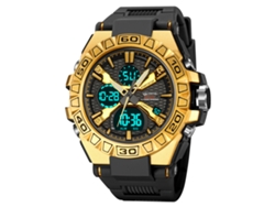 Reloj Deportivo Digital Luminoso (negro Y Dorado), Cronógrafo Multifuncional Resistente Al Agua.