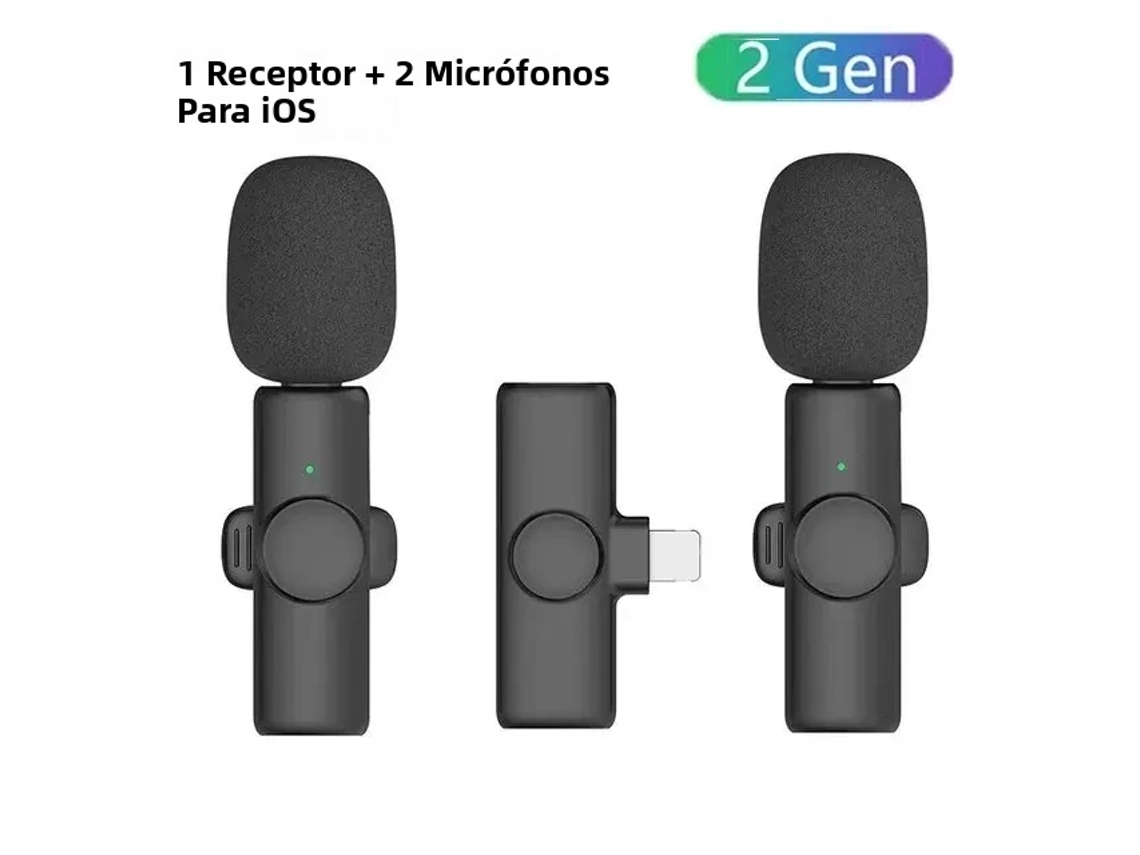 Mini micrófono de solapa inalámbrico, compatible con grabación de audio y video, incluye clip. Mdug (iOS 1 a 2)