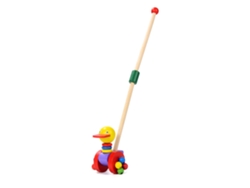 Carrito De Aprendizaje De Madera Para Bebés: Juguete De Animales Para Empujar Y Tirar