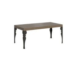 Mesa extensible Paxon Premium 90/246x90 cm en gris tórtola con patas antracita Itamoby