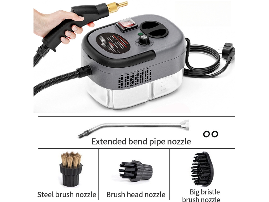 Limpiador a vapor de alta temperatura y alta presión con ajuste de 6 velocidades, apto para limpieza de cocina y coche (gris)