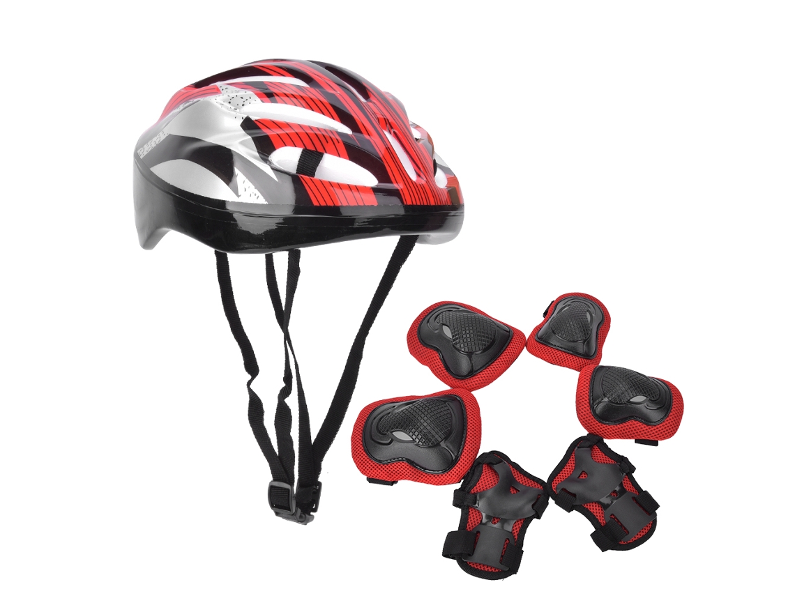 Paquete de 7 protectores de patineta, rodilleras, coderas, guantes y casco para adultos (rojo para adultos)