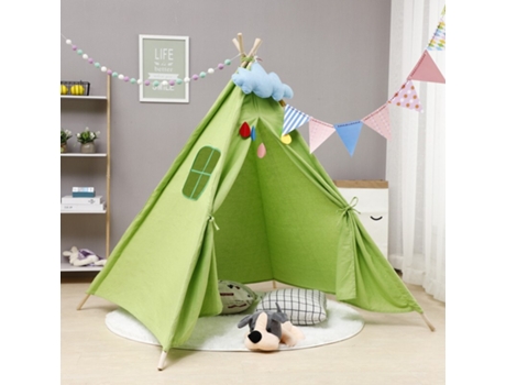 Tienda de Campaña Linda de La Historieta Del Tipi Del Juego Plegable Portátil Verde - 1,35 M
