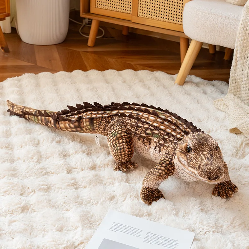 (marrón, 96 Cm) Peluche De Cocodrilo Largo Y Adorable, Almohada Suave