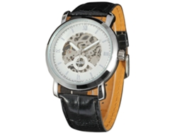 Reloj de pulsera para hombre, automático, mecánico, con calendario, oro blanco y resistente al agua.