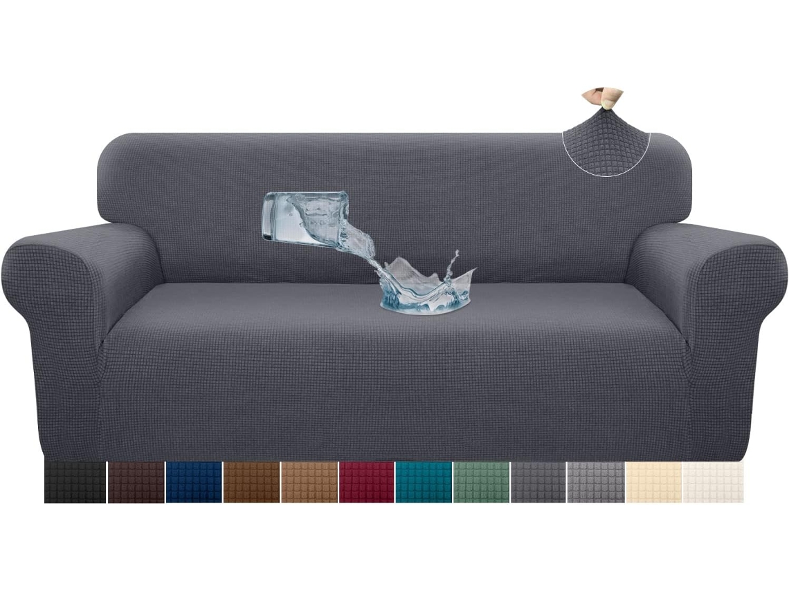 Capa para Sofá Capa Elástica Impermeável Antiderrapante Elastano Cinzento (130/180 cm)