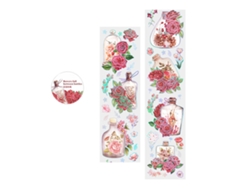 Cinta Decorativa Pet Exquisita Serie Rosa Romántica Innovadora Para Scrapbook, Diario Y Manualidades Florales