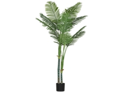 Planta artificial de interior, palmera areca, 180 cm, árbol artificial con maceta de plástico y revestimiento aterciopelado, verde.