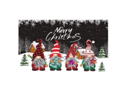 Panel decorativo navideño, fondo rojo con Papá Noel y árbol de Navidad. TRUYUETY