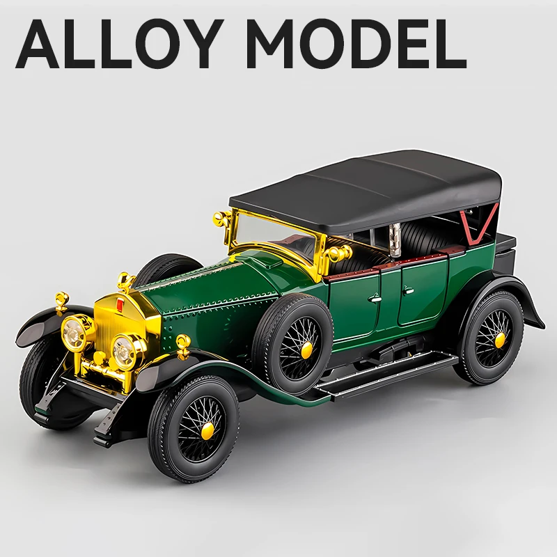 (verde) Coche De Juguete A Escala 1:24 De Aleación Con Efectos De Sonido Y Luz.