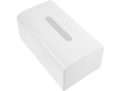 1 Caja De Pañuelos/servilletero De Plástico Blanco, Pieza, Práctico Para