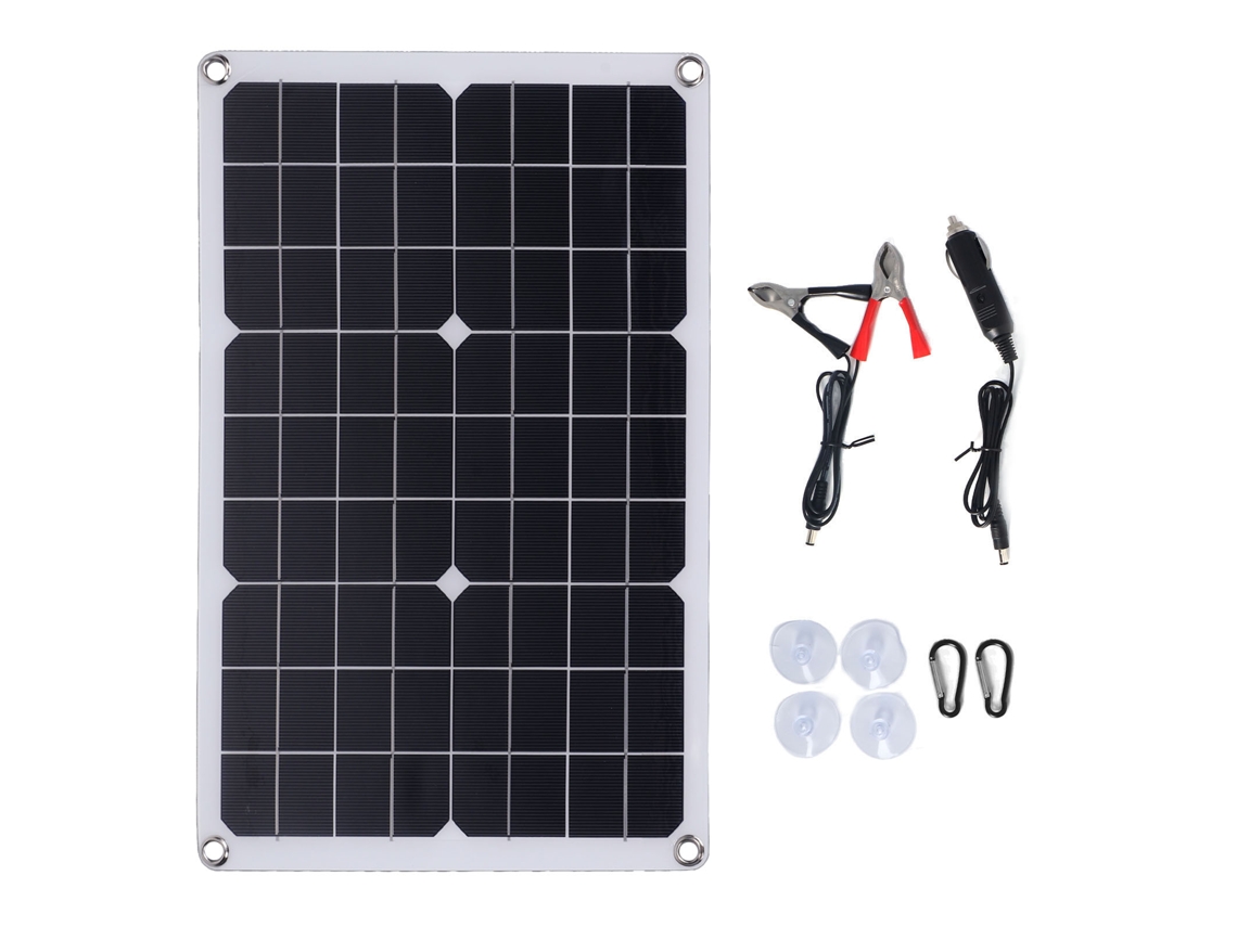 Veloriskku-painel Solar Flexível Carregador De Bateria Impermeável 20w Kit Para Exterior