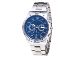 Reloj Cuarzo Hombre De Moda Con Correa De Acero Dial De Tres Ojos Zhoulianfa (plata Azul)