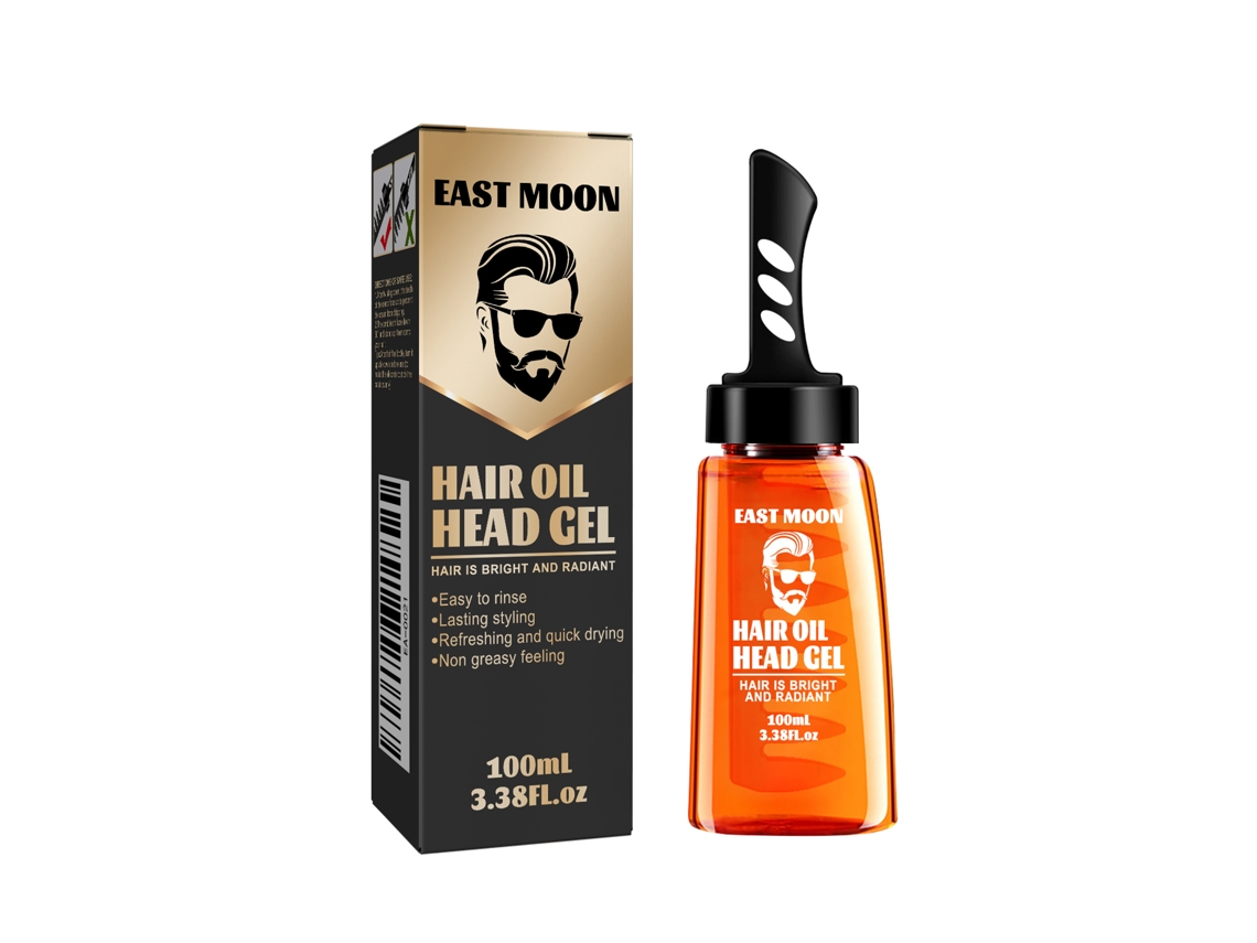 Cera para el cabello de hombre East Moon, peine pompadour, estilo retro de larga duración.