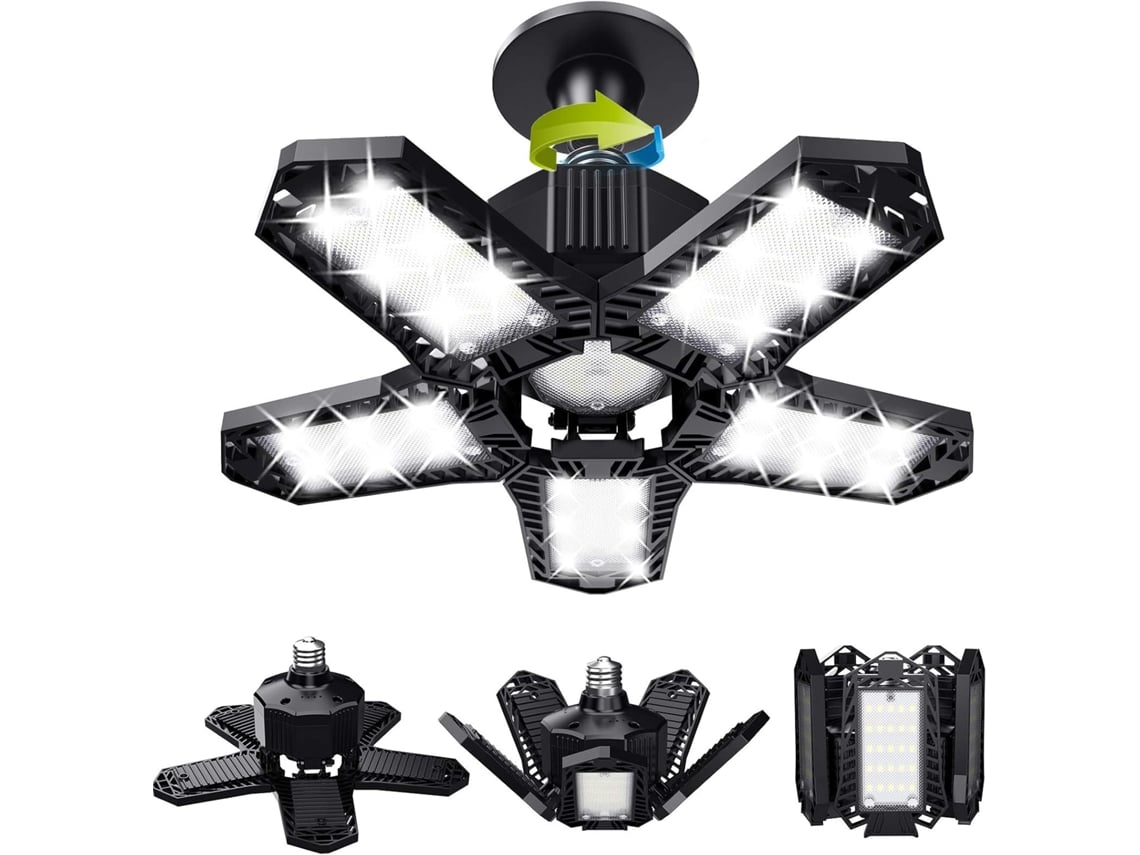 Lote Led Garagem - 120w - 12000 Lm - Luz Oficina - Tetos Deformáveis - Painéis E26/e27 -1 Lâmpadas