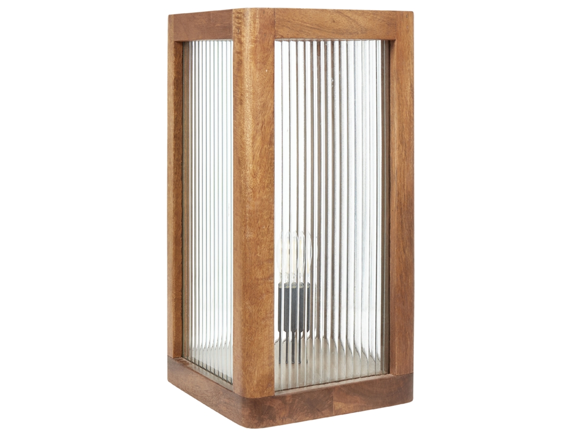Lámpara de mesa BELIANI Kolidam de Madera de mango Madera clara 25x25x50