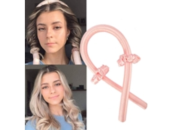Rodillos de pelo manuales sin calor, varillas para rulos, cinta para el pelo, rodillos de esponja, sueño nocturno, rosa ZMDECQNA