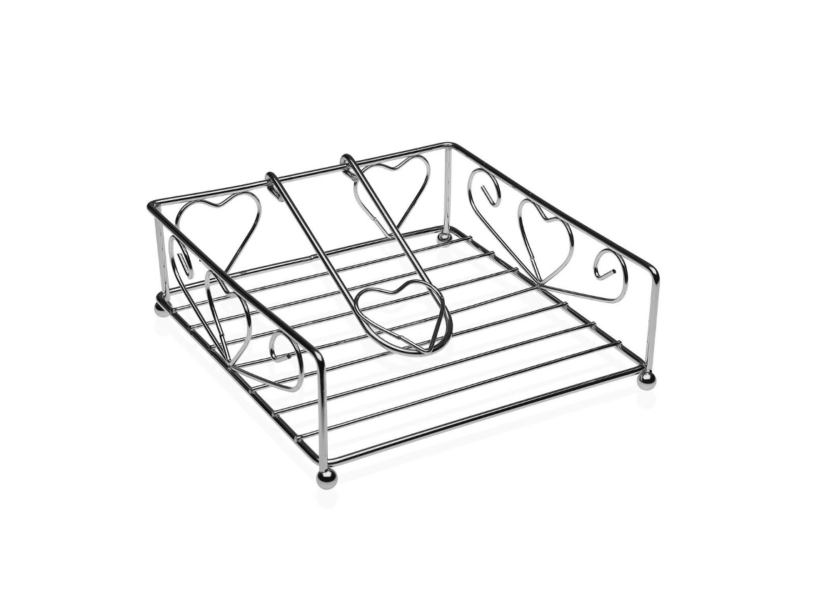 Servilletero Versa Corazones Metal Acero (18,5 X 6 X 18,5 Cm)