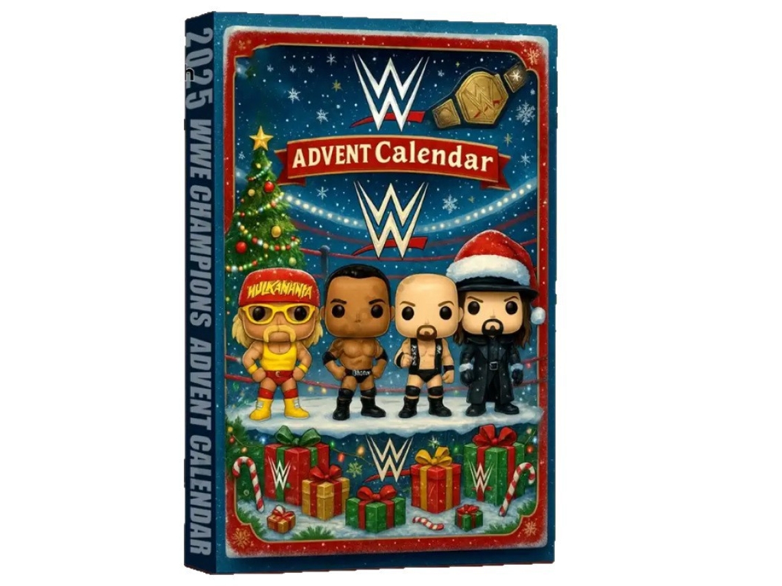 Campeón de la WWE 2025 llega en caja sorpresa de 24 días, adorno colgante de acrílico para árbol de Navidad.