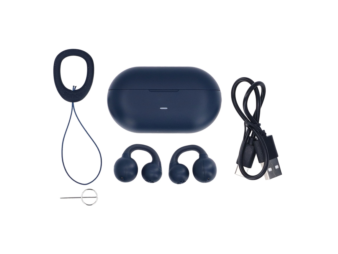Auriculares Inalámbricos Abiertos Bluetooth 5.3 Con Estuche De Carga, 40 Horas De Autonomía, Carga Rápida, Color Azul.