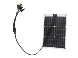 Cargador portátil con panel solar Primerox de 50 W con batería de silicio monocristalino de 18 V y 4 conectores.