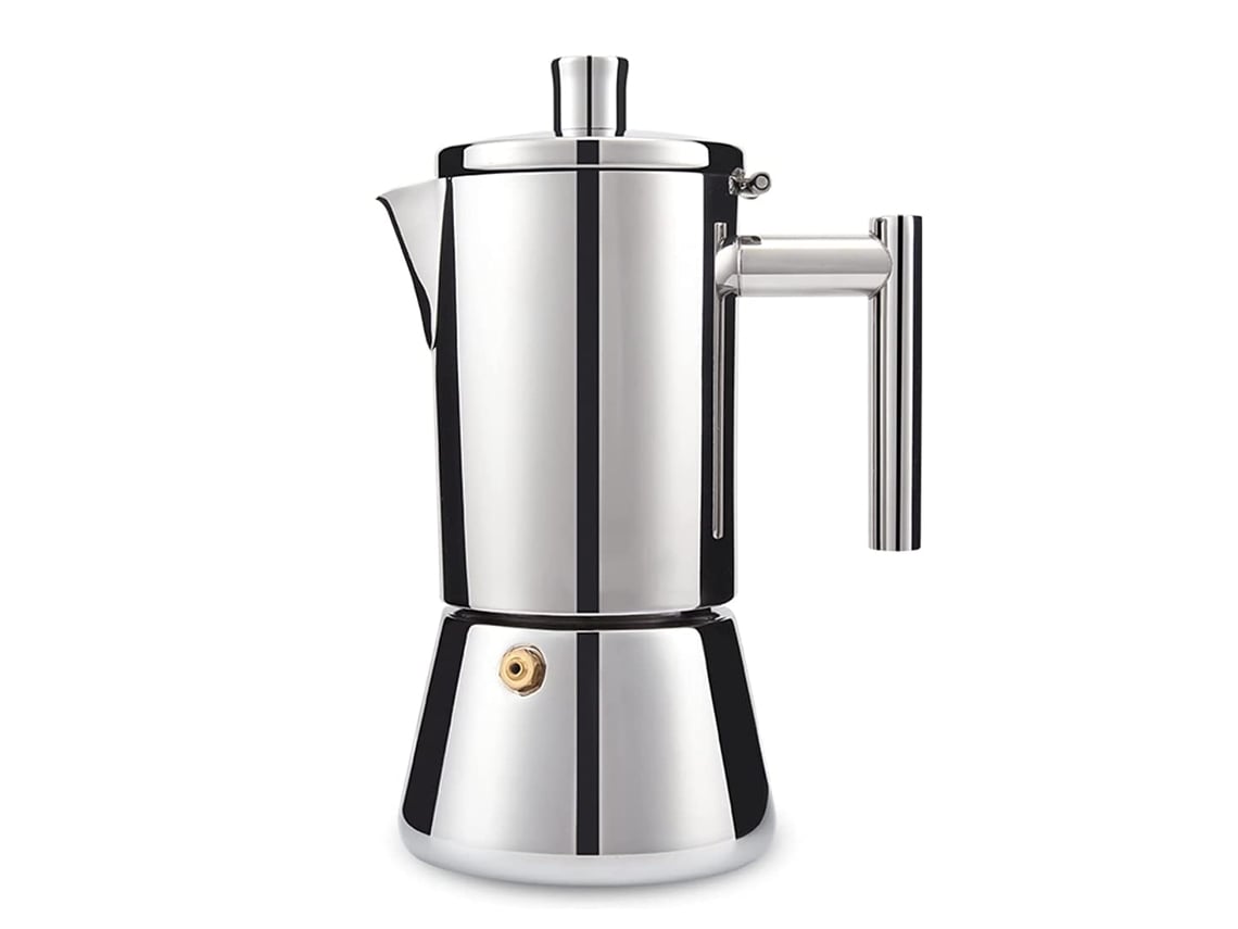 Cafetera Italiana de Acero Inoxidable para Cocina de Inducción, Vitrocerámica, Eléctrica y Gas - 12 Tazas (550ml) GNCHOME