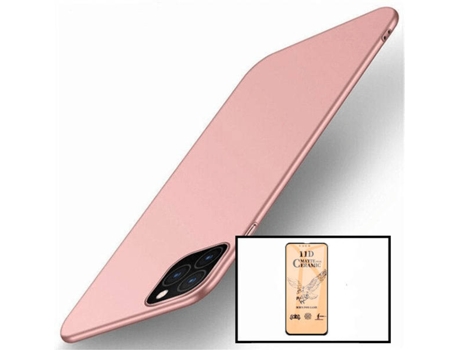 Kit Cristal Templado CeramicGlass Full Cover y Funda SlimShield Apple iPhone 13 Pro PHONECARE Rosa