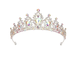 Tiara Y Coronas De Diamantes De Imitación Ab Para Mujer, Corona De Reina De Cristal, Aniversario, Novia, Niñas