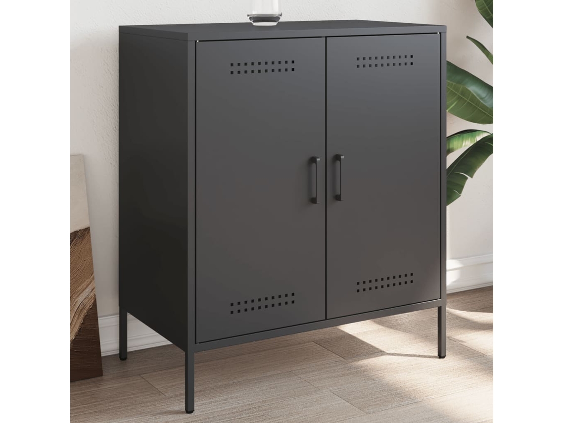 Aparador De Acero Negro 68x39x79 Cm