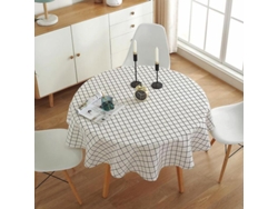 Rebe-mantel Redondo 59 Pulgadas 150cm Poliésteralgodón Estilos 3 Para Bodas Banquetes Hogar Cth Cuadros Blancos