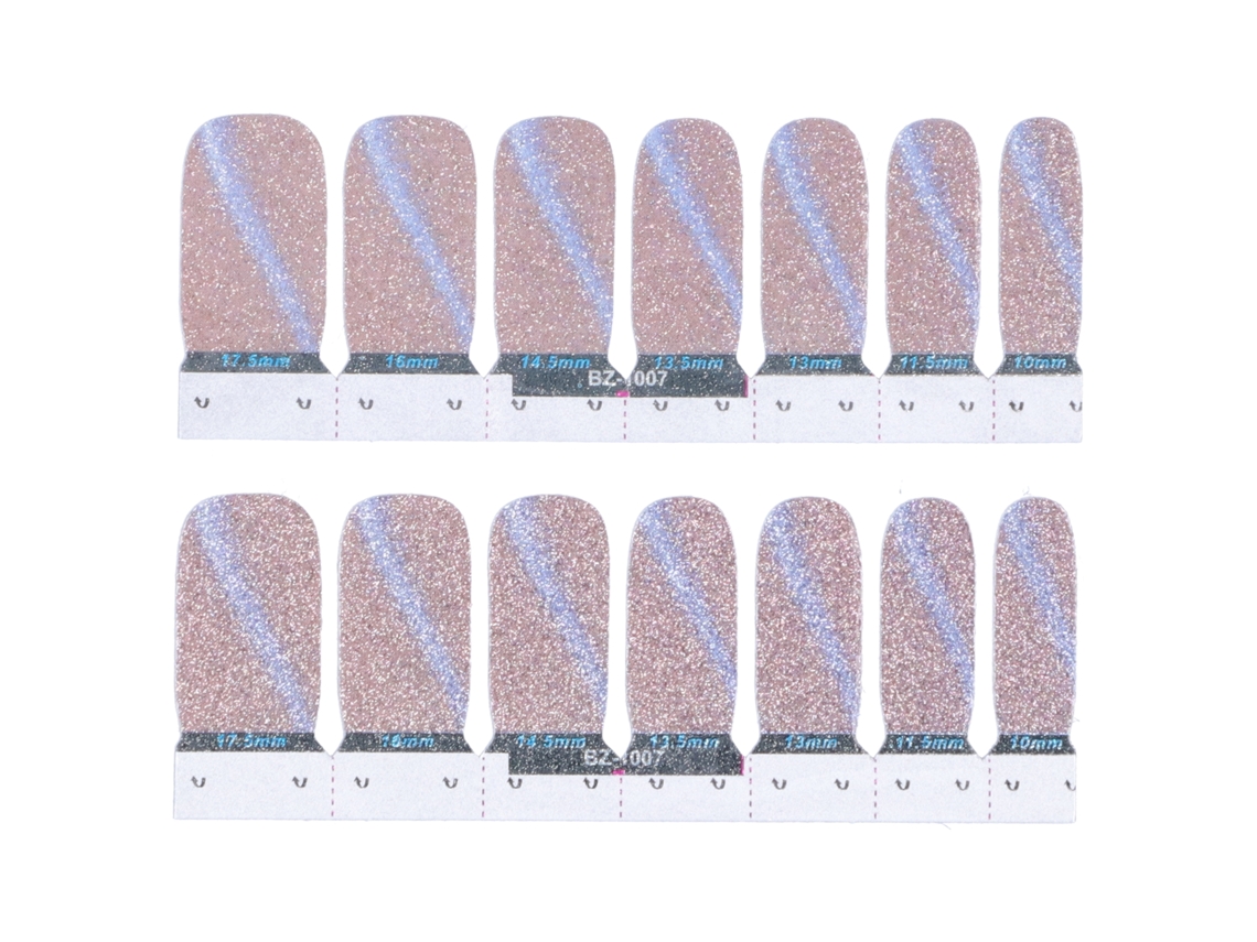 14pcs Pegatinas Autoadhesivas De Uñas Diy Glitter Moda Cintas De Esmalte De Uñas Envolturas Completas Decal (07)