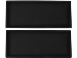 Juego De 2 Bandejas De Almacenamiento De Silicona Negra, Rectangulares, Antideslizantes Y Resiste...